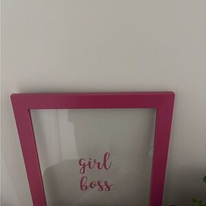 Pink "Girl Boss" Wall Frame